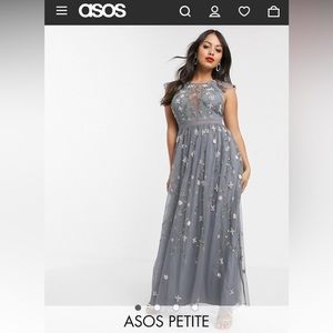 Asos gray bridesmaid dress